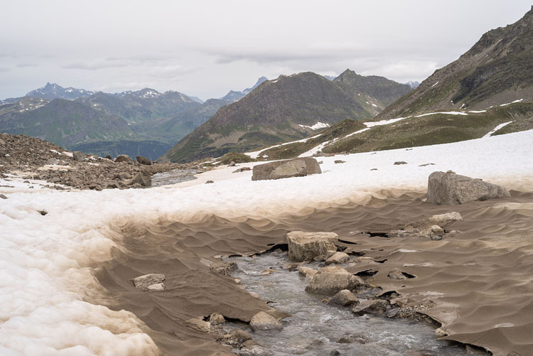 Melting snowfield