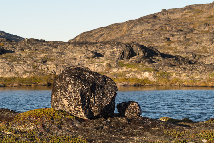 Stone and lake