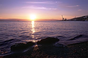 Sundown at the beach