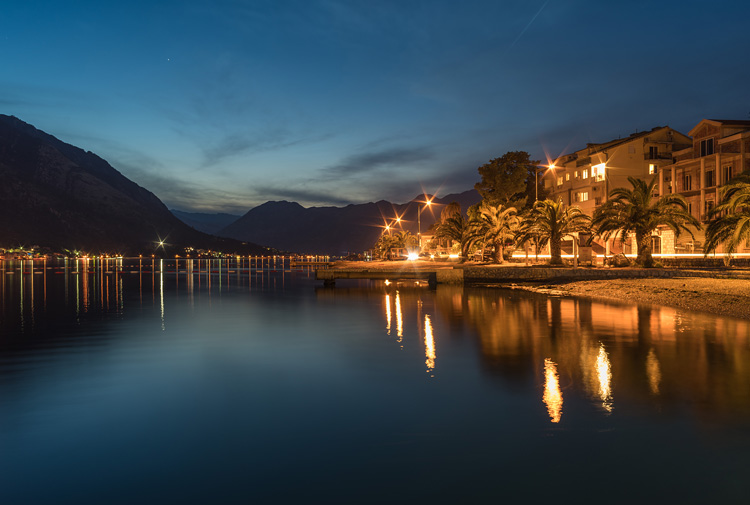 Bay of Kotor at night